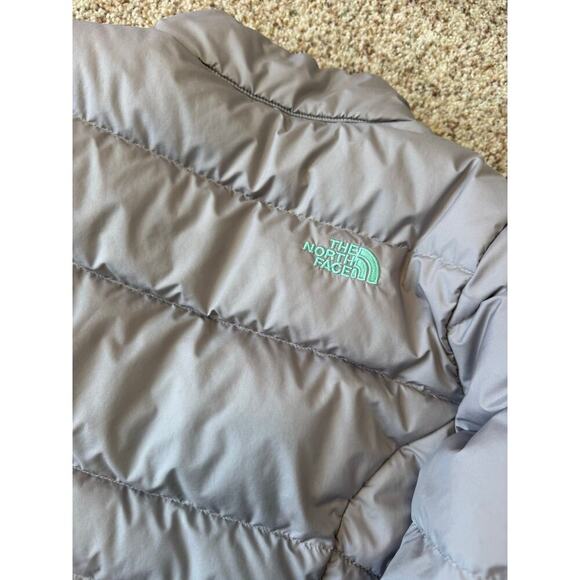 THE NORTH FACE Kids Down PUFFER COAT, SIZE 10-12, Gray & Teal - Picture 7 of 14